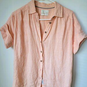 J. Crew Peach Button-Down Linen Shirt